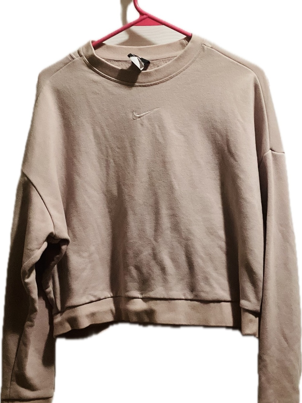 Nike Women’s Cropped Crewneck Sweatshirt in Beige